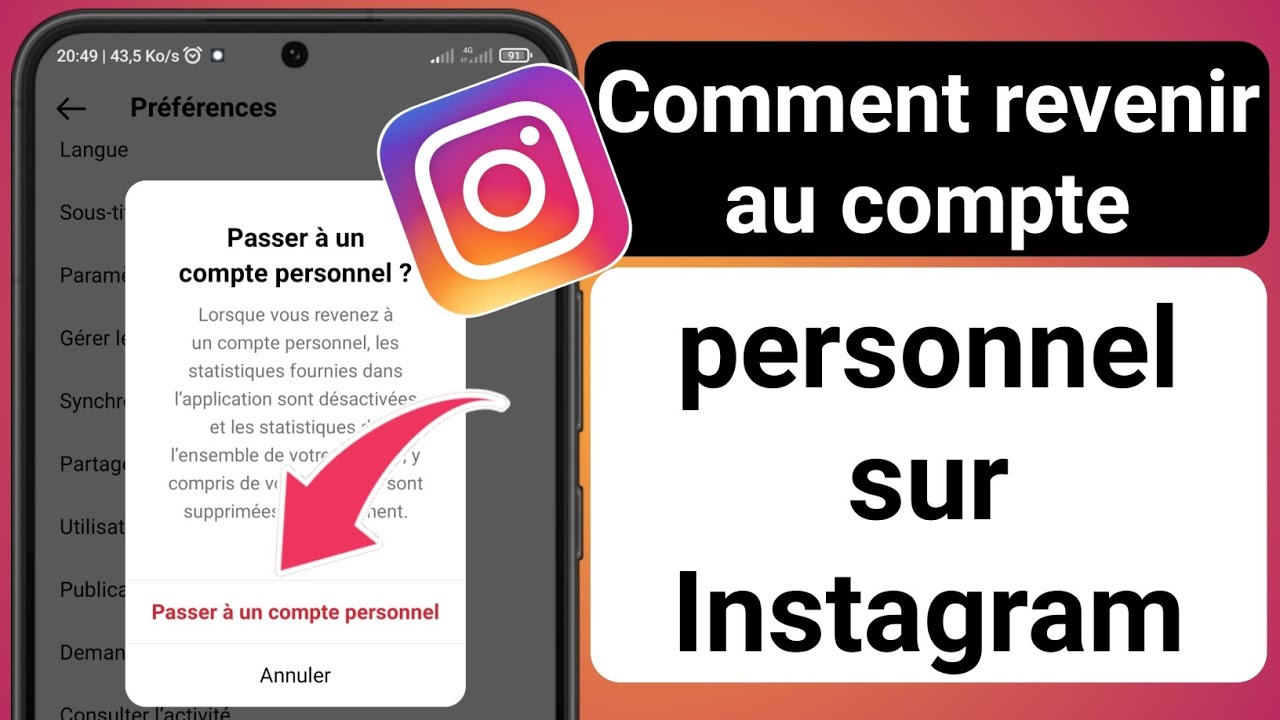 Comment repasser à un compte personnel sur instagram facilement en 2023 1 comment repasser a un compte personnel sur instagram